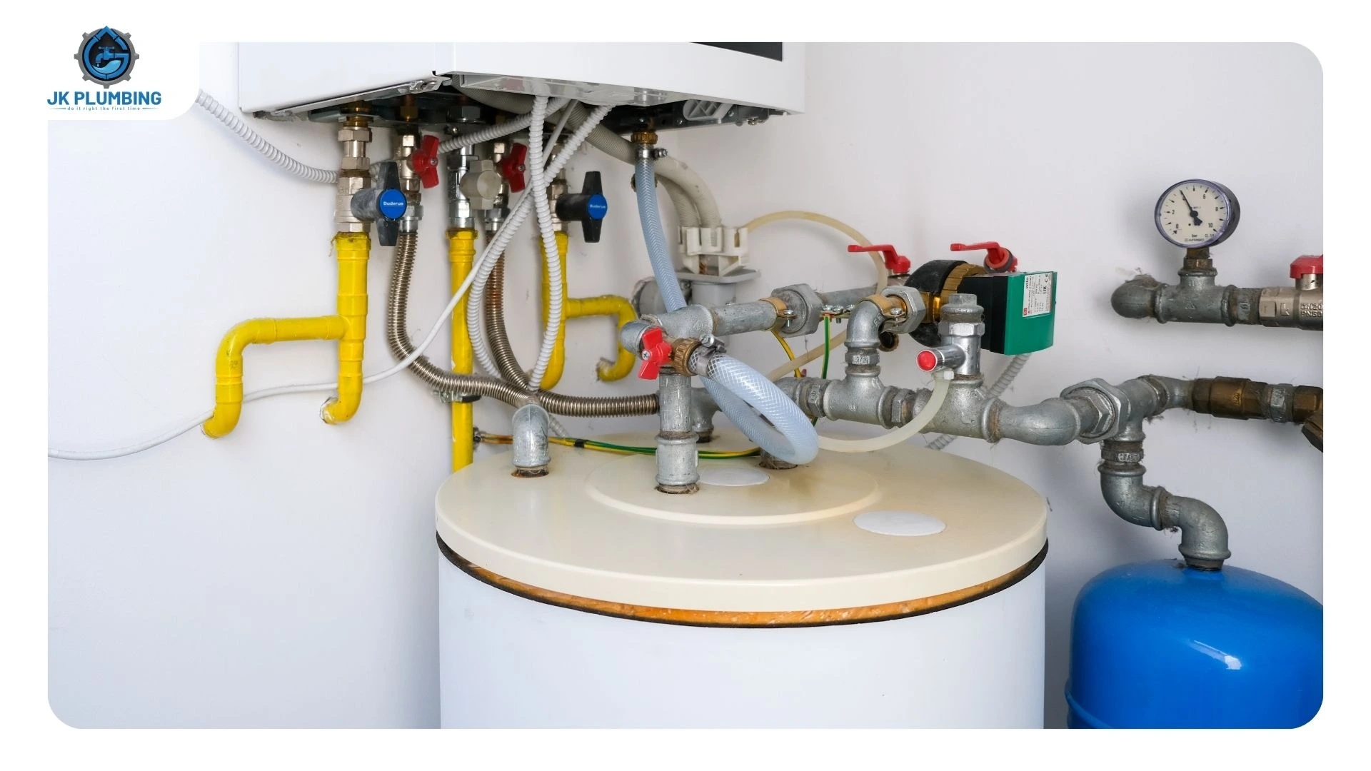 Water heater data plate showing the serial number, model number and capacity used to establish age and warranty